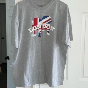 Speedo Gray Tee with Union Jack Bulldog Graphic